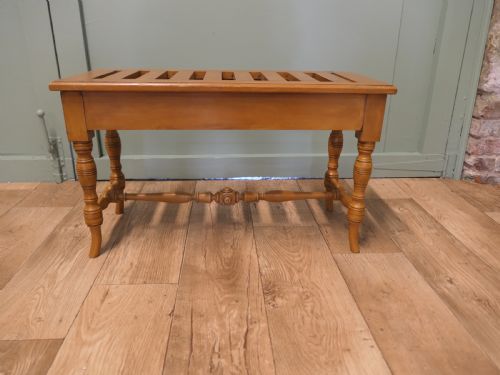 Arts and Crafts Golden Oak Luggage Rack, Suitcase Stand