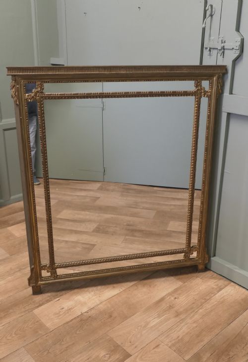 French Gilt Cushion Mirror Mantelpiece Mirror