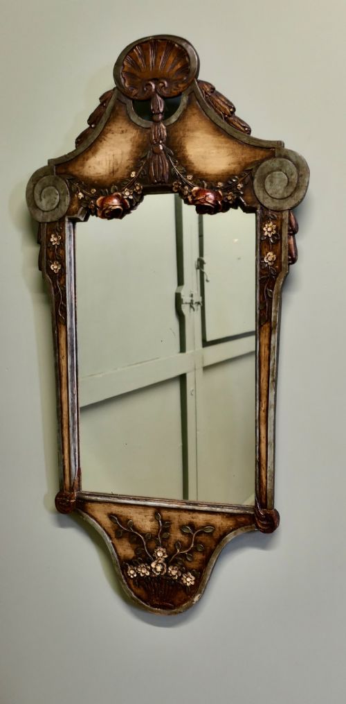 19th Century Baroque Painted Mirror from Northern Italy  This Is a Fantastic Piece It Dates from the Mid to Late 19th Century