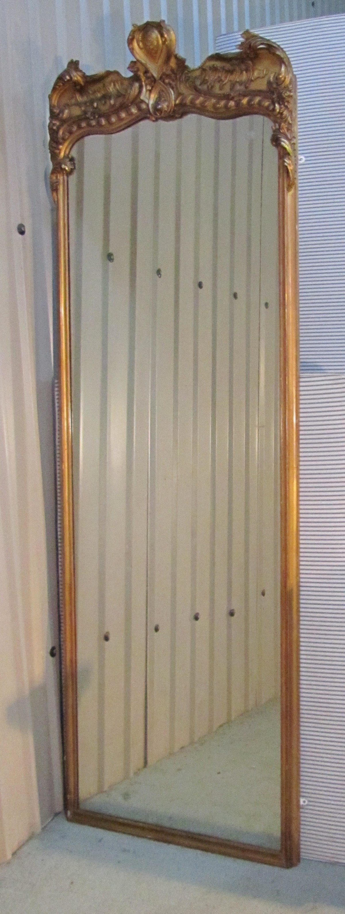 LARGE FRENCH GILT CONSOLE OR PIER MIRROR