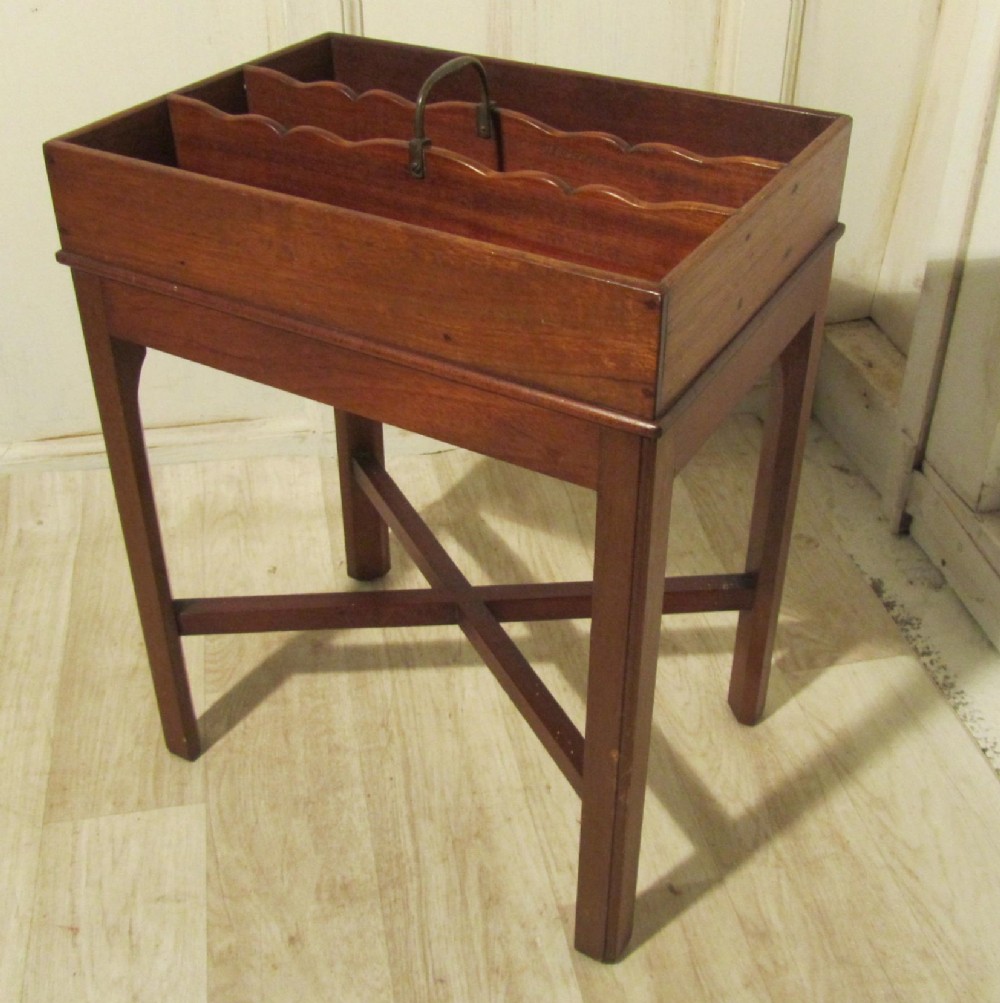 A 19th Century Mahogany Butlers Cutlery Tray, Stand