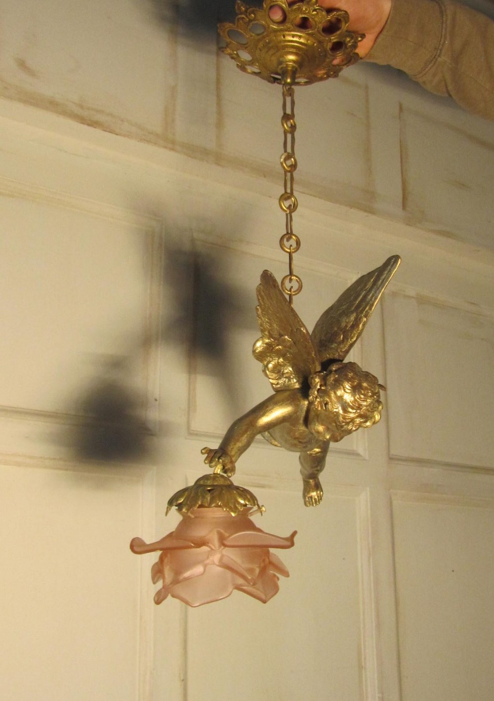 A Pretty French Ormolu Cherub Ceiling 