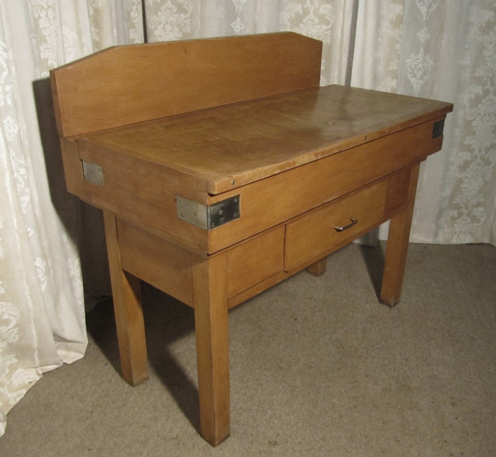 French Vintage Butchers Block on Stand, Kitchen Island