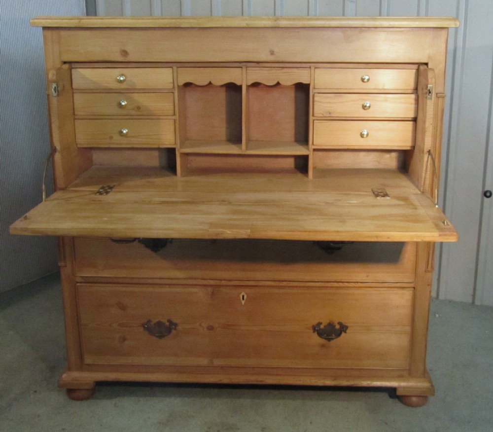 Georgian Pine Secretaire Chest of Drawers