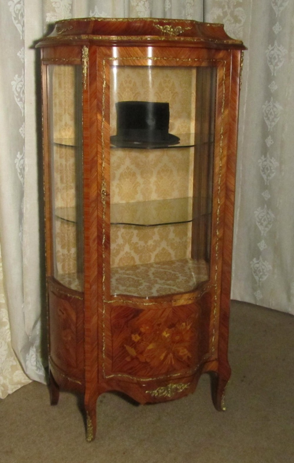 French Inlaid and Ormolu Mounted Vitrine 