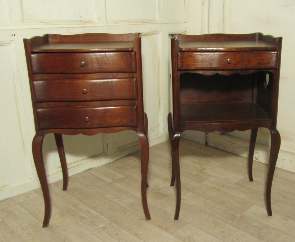 Pair of 19th Century French Oak Bedside Cabinets 