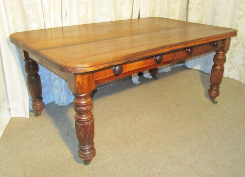A Good Victorian Fruitwood Farmhouse Table