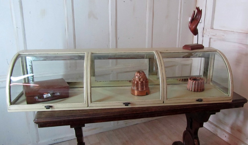 Victorian Shabby Painted Shop Display Cabinet