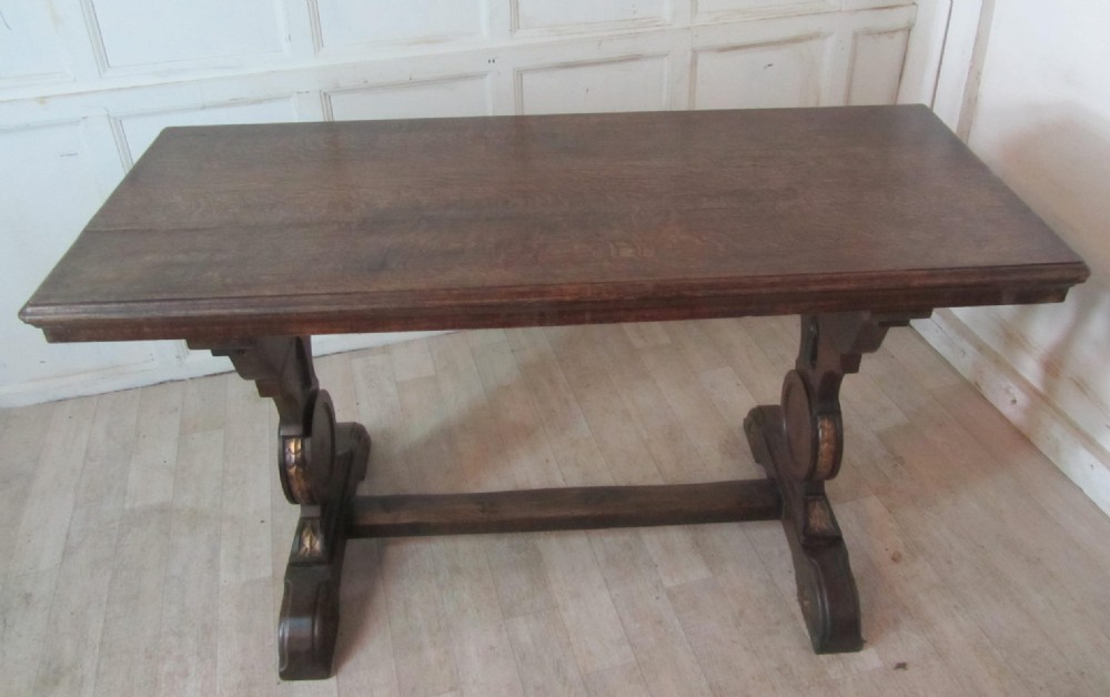 Victorian Arts and Crafts Oak Refectory Table  