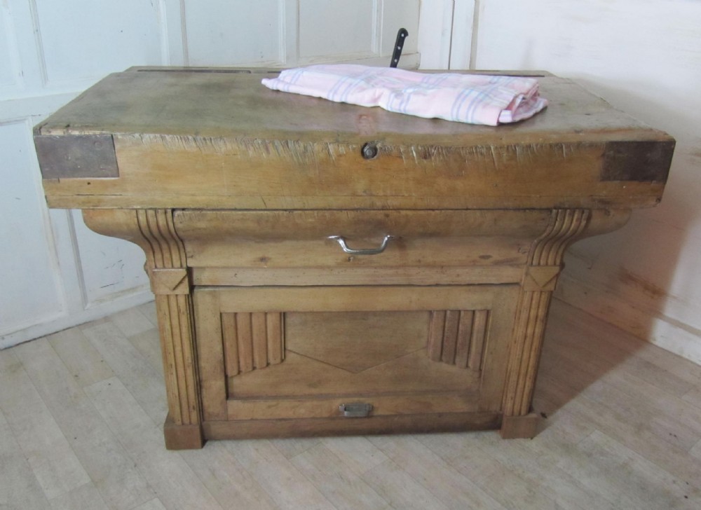French Art Deco Butchers Block, Chopping Block 