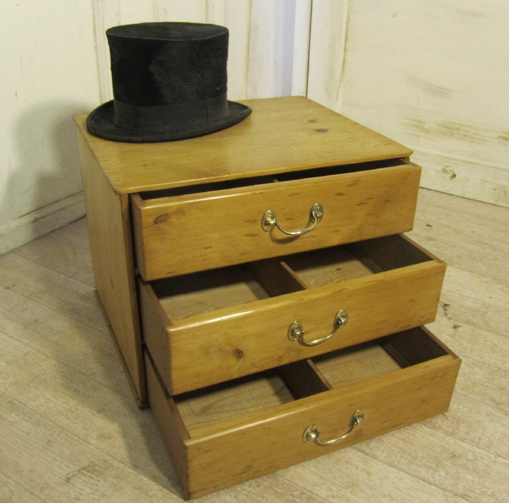 Victorian Pine Collectors Cabinet Filing Drawers