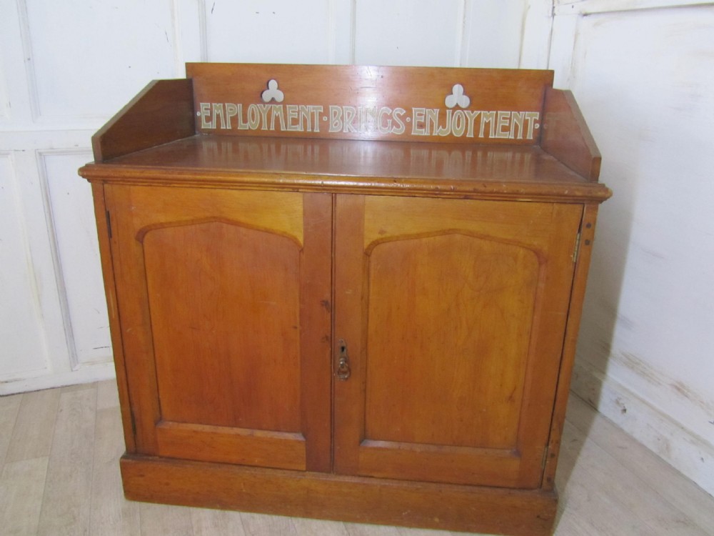 Painted Arts and Crafts Golden Pine Cupboard