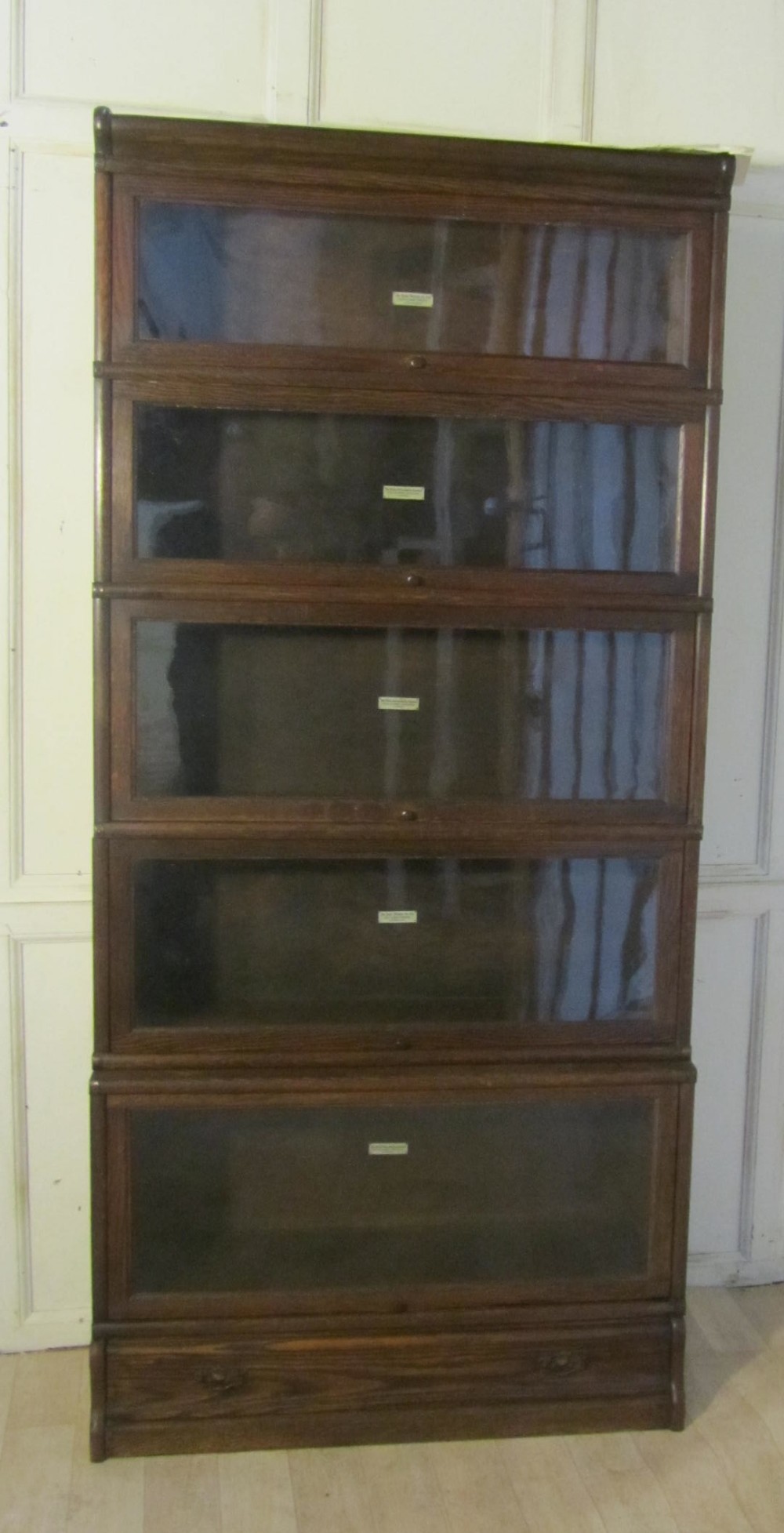 A 5 Stack Oak Globe Wernicke Barristers Bookcase or Filing Cabinet