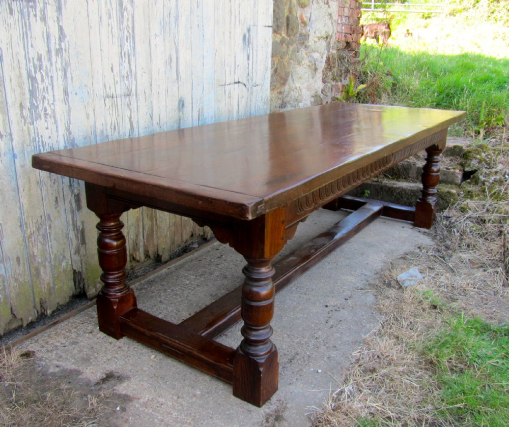 Superb Large English Country Oak Table DiningTable