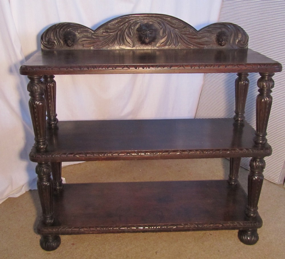 Gothic Victorian Carved Oak Green Man Buffet.