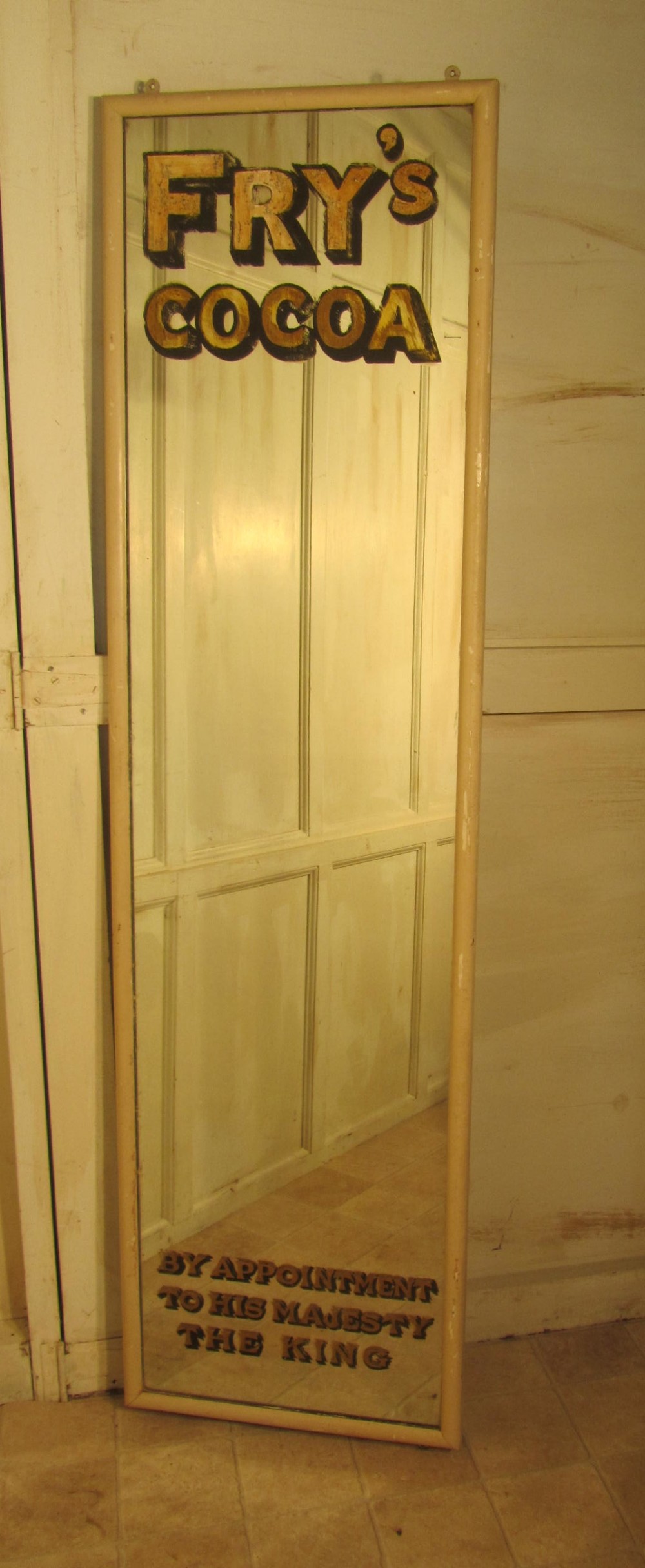 Large Edwardian Sweet Shop Advertising Mirror, Fry’s Chocolate 