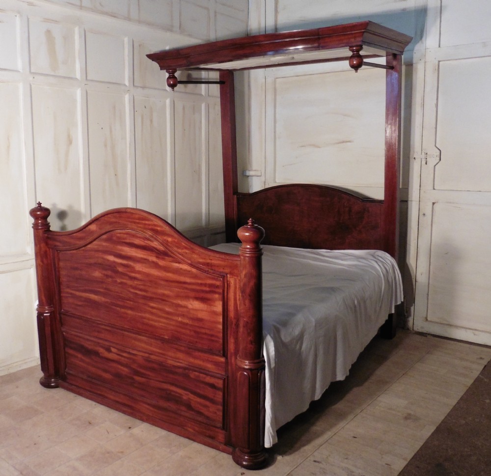 Victorian Flame Mahogany 5ft Half Tester Bed