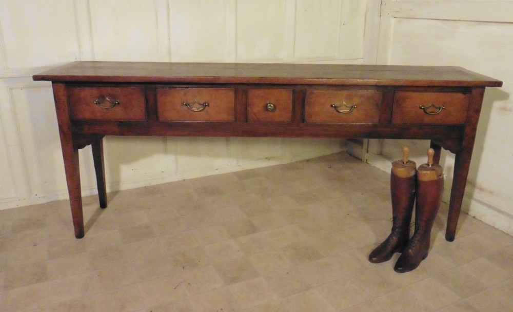 A Long French Fruit Wood Dresser, Buffet Hall Table  