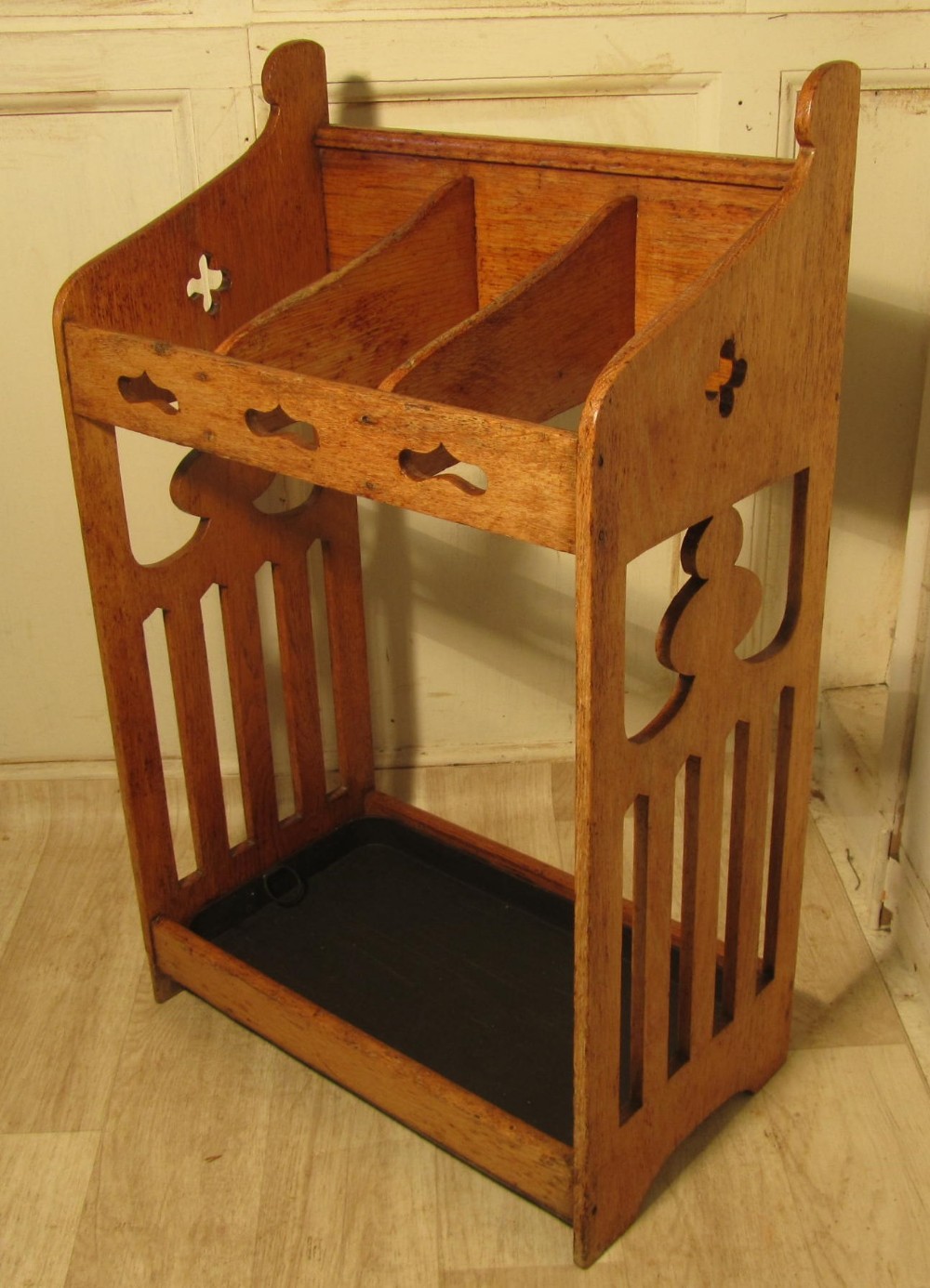 19th Century Ash Arts and Crafts Stick Stand or Umbrella Hall Stand