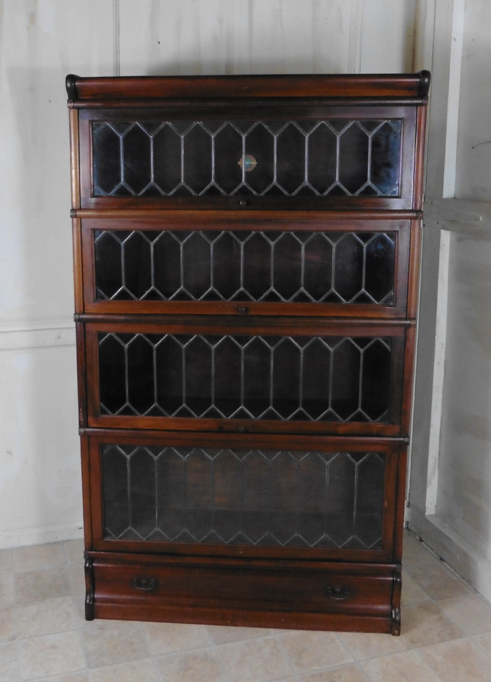 4 Stack Mahogany Globe Wernicke Barristers Bookcase or Filing Cabinet