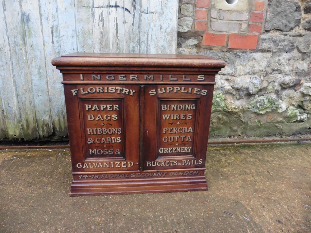 Victorian Mahogany Covent Garden Florists Cupboard, Shop Display Advertising
