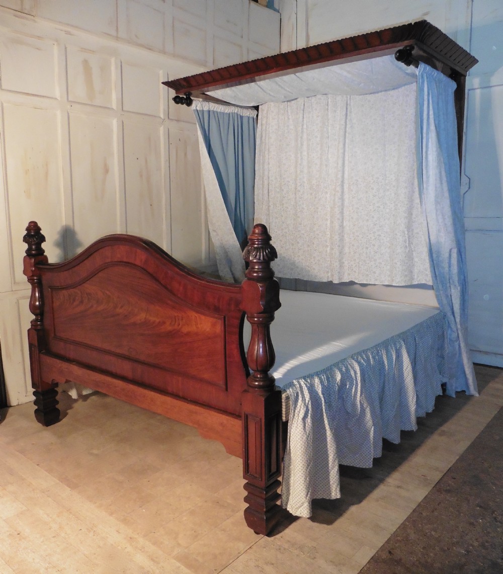 Victorian Mahogany King Size Half Tester Bed