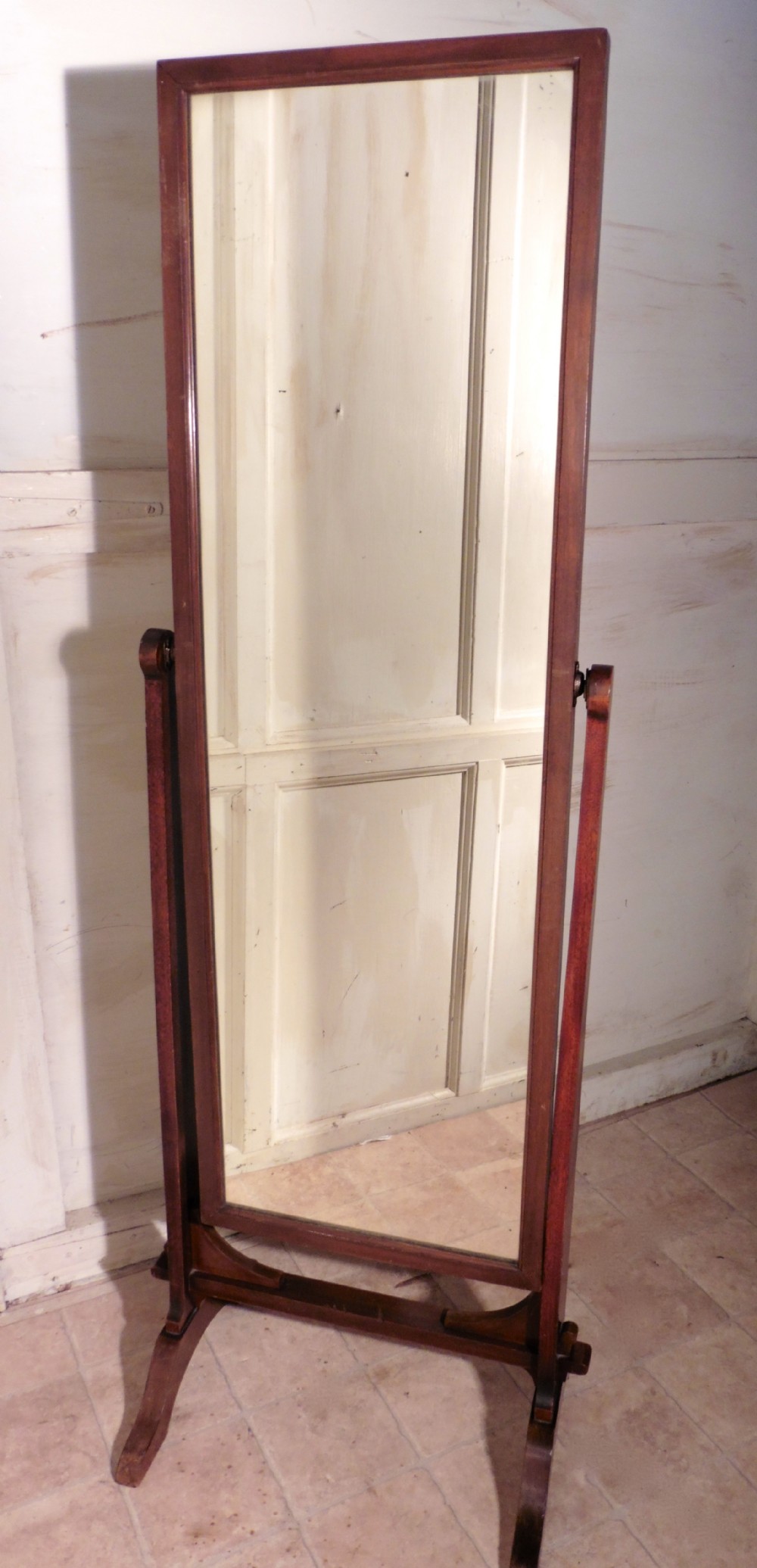 Art Deco Walnut Cheval Mirror