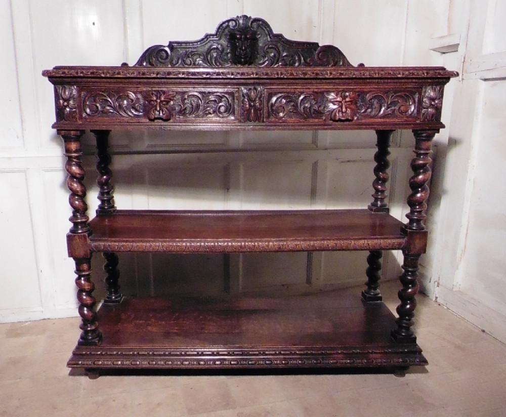 A Victorian Carved Oak Green Man Buffet. 