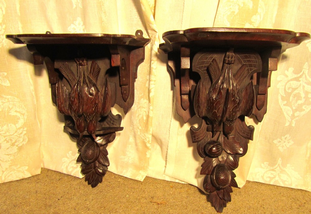 A 19th Century Pair of Carved Wall Brackets