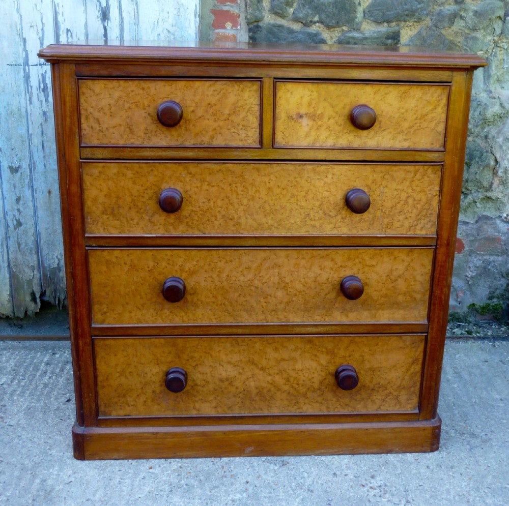 A Large Victorian Walnut and Cherry Wood Chest of Drawers