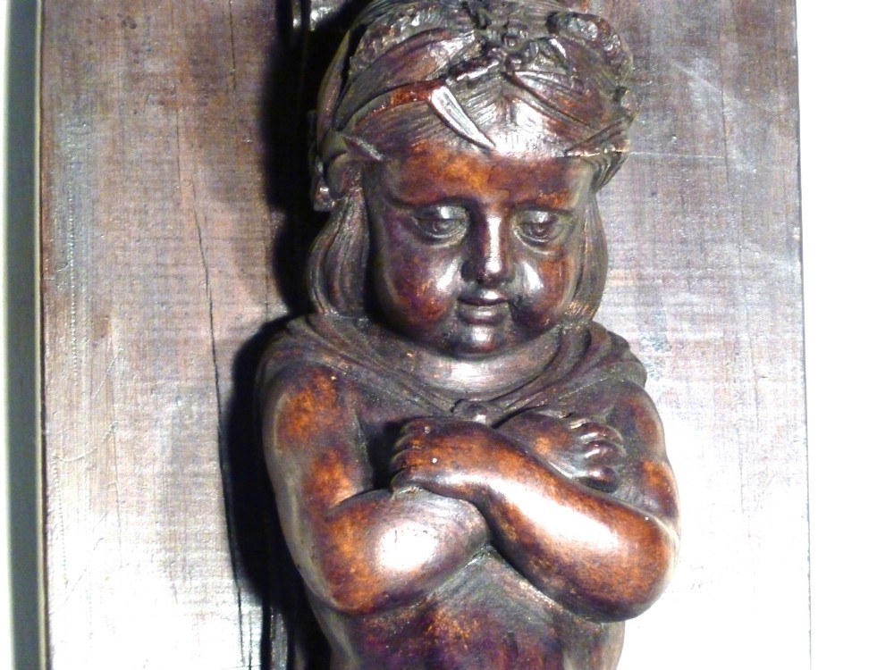 Pair of Early 19th Century Carved Oak Putti,  Caryatid 