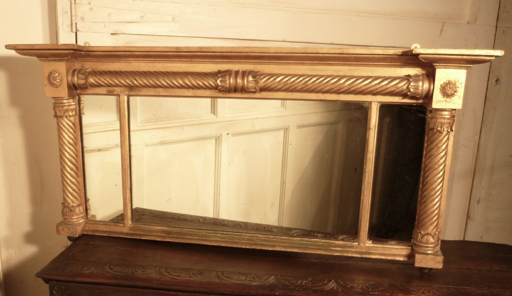 Regency Style Gilt Mirror or Over Mantle 