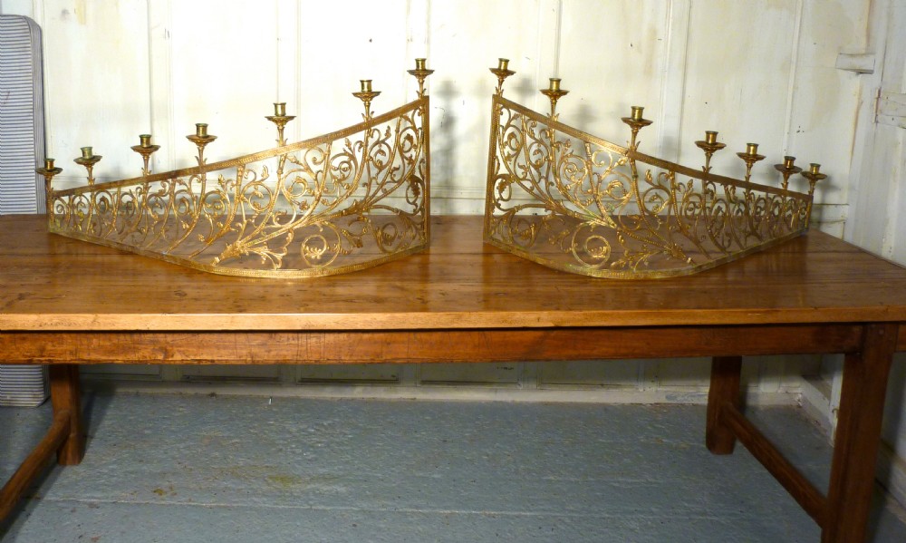 Pair of 19th Century French Brass Candelabra, Candle Light, Balcony