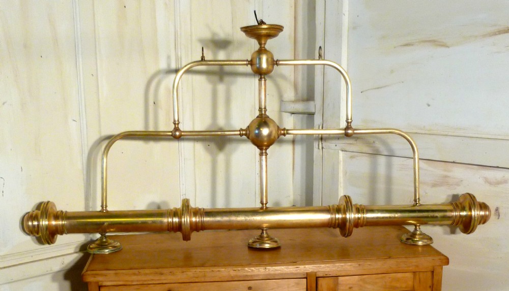 19th Century Large French Brass Snooker Light
