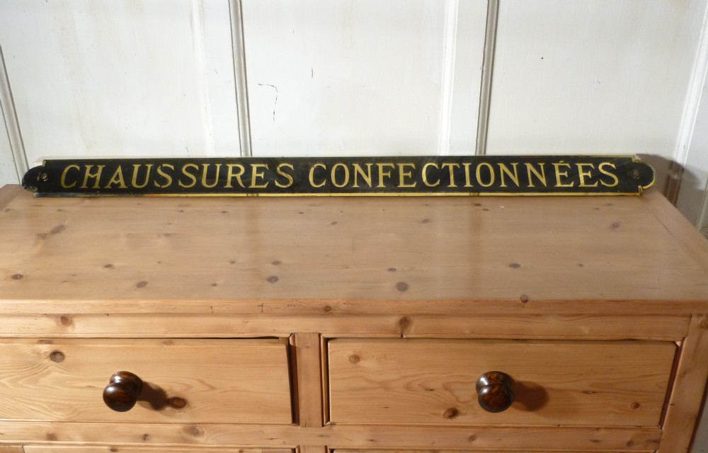 19th Century French Shoemaker’s Glass Advertising Sign