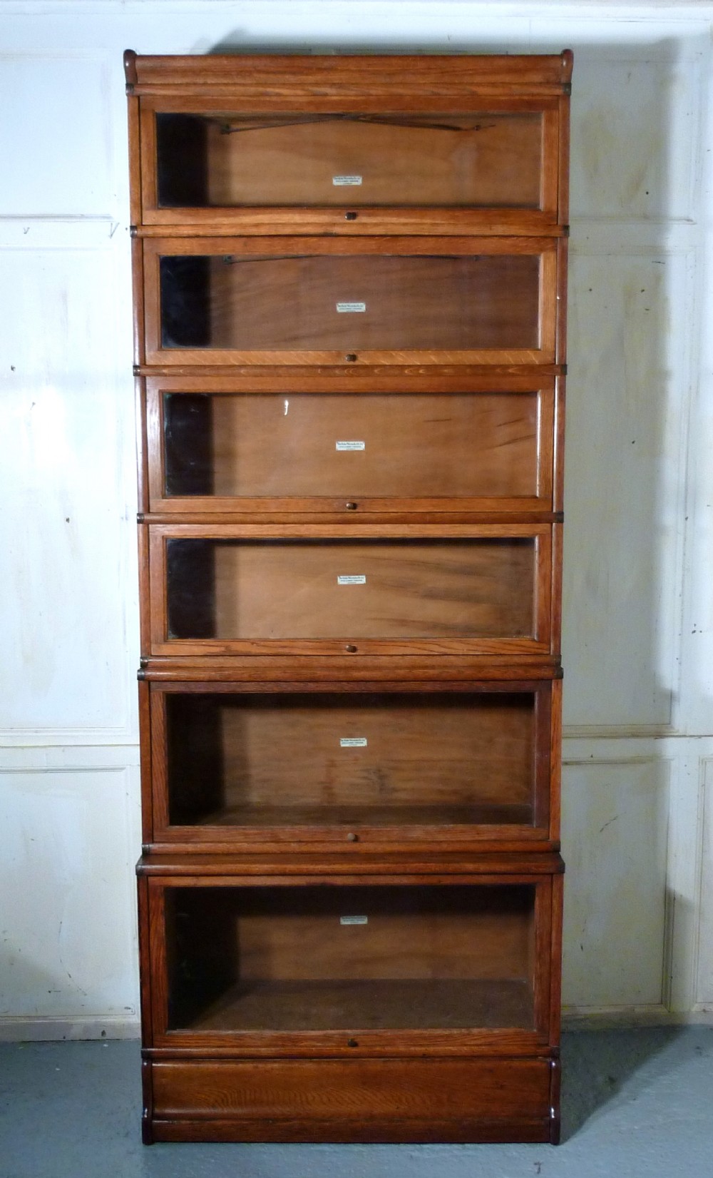 A 6 Section Waterfall Oak Globe Wernicke Barristers Bookcase 0r Filing Cabinet