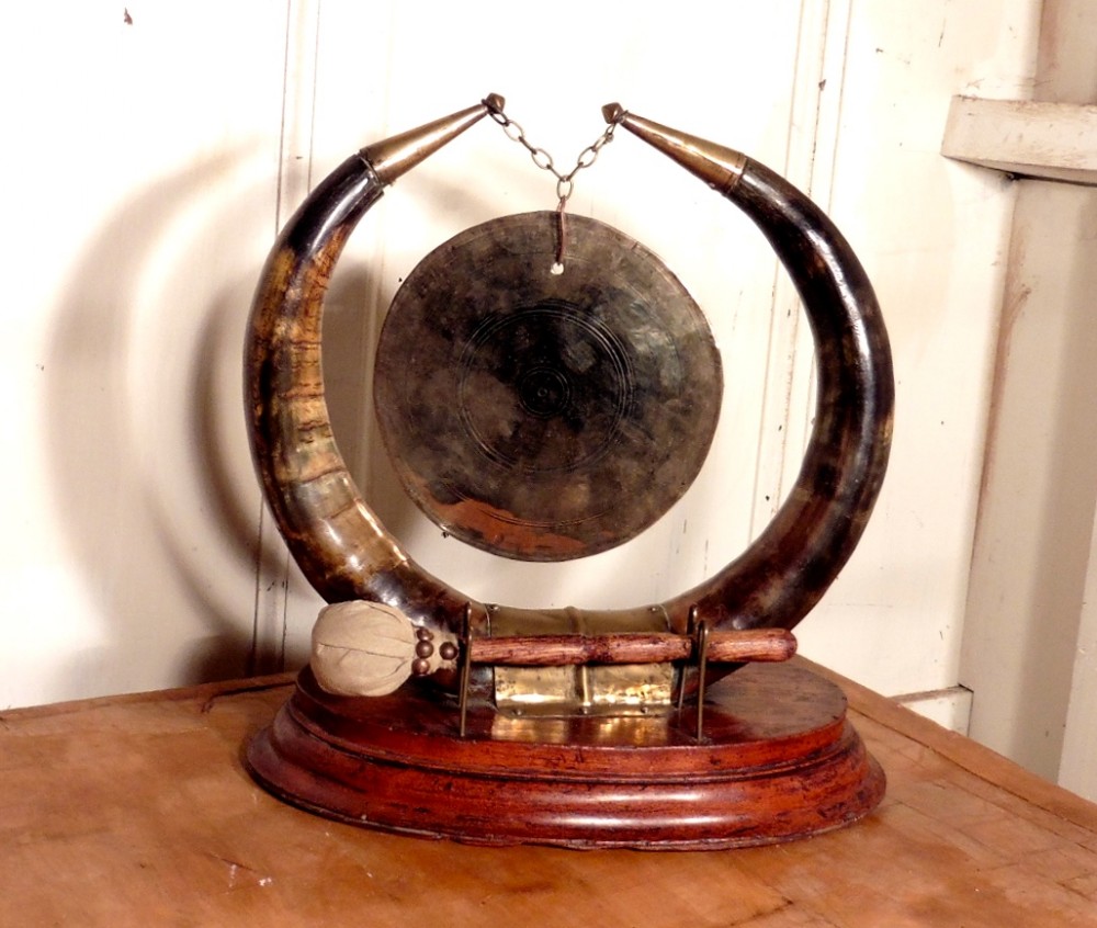 Art Deco Animal Horn Table Gong