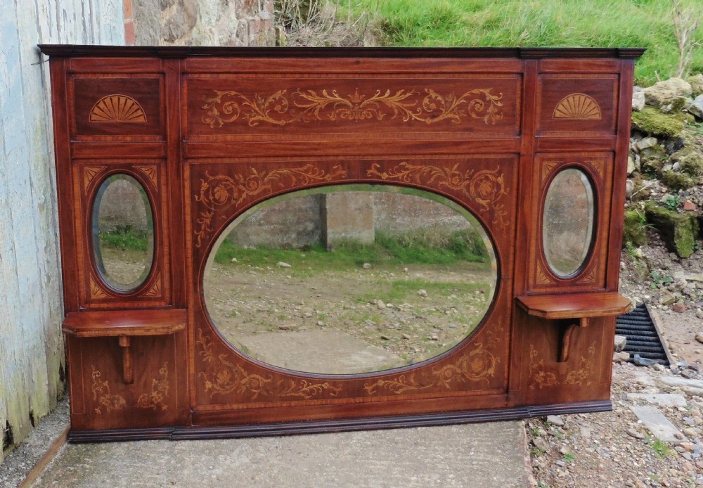 Regency Inlaid Mirror or Over Mantle 