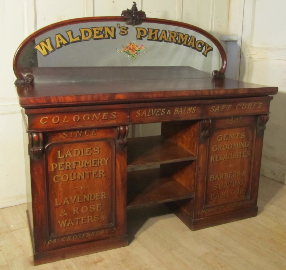 Victorian Mahogany Sign Painted Chemist’s Drawers Sideboard 