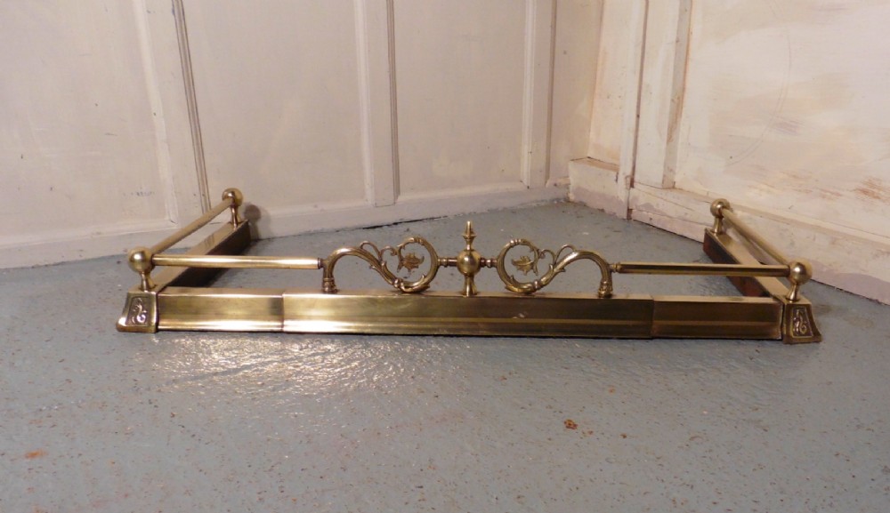 Victorian Art Nouveau Brass Fender