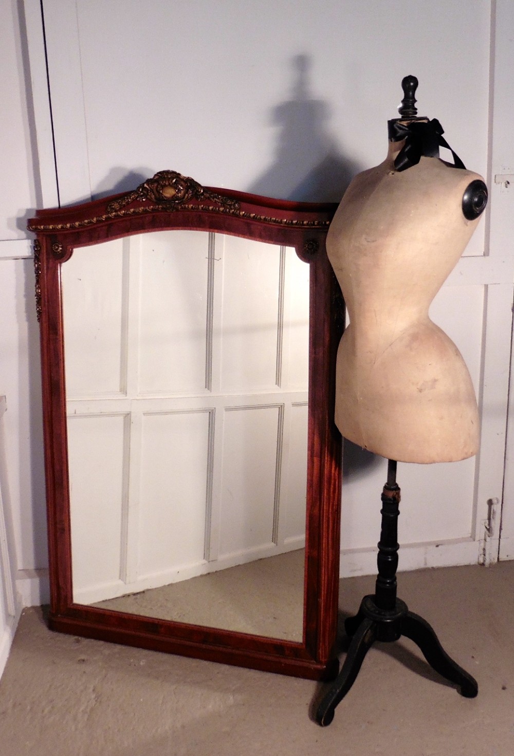 Large 19th Century French Mahogany and Ormolu  Wall Mirror 