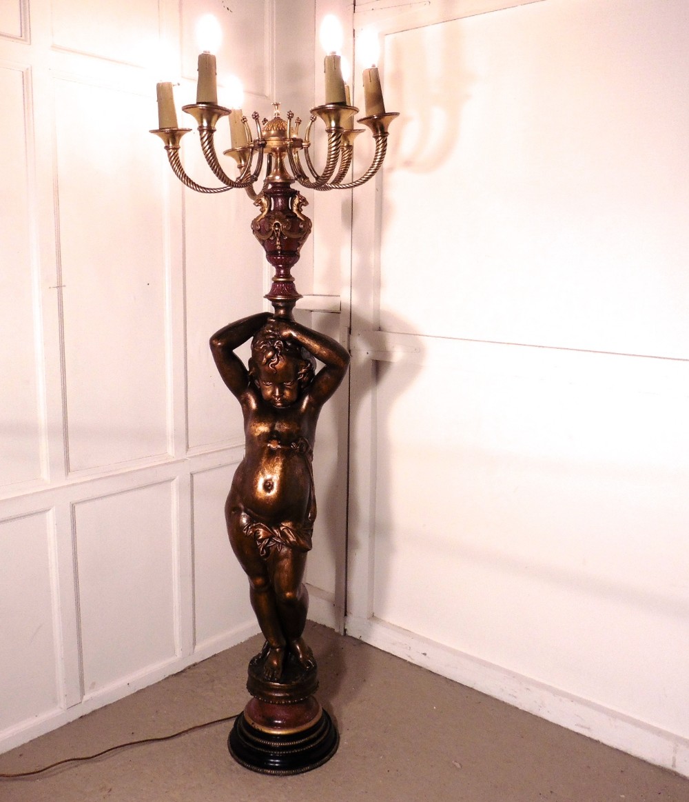A Large Magnificent French Bronze Blackamoor Candelabra