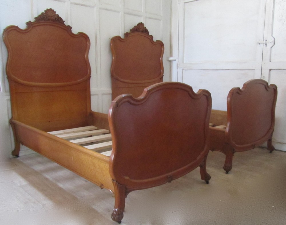 Pair of Art Deco Louis XV Style French Twin Beds