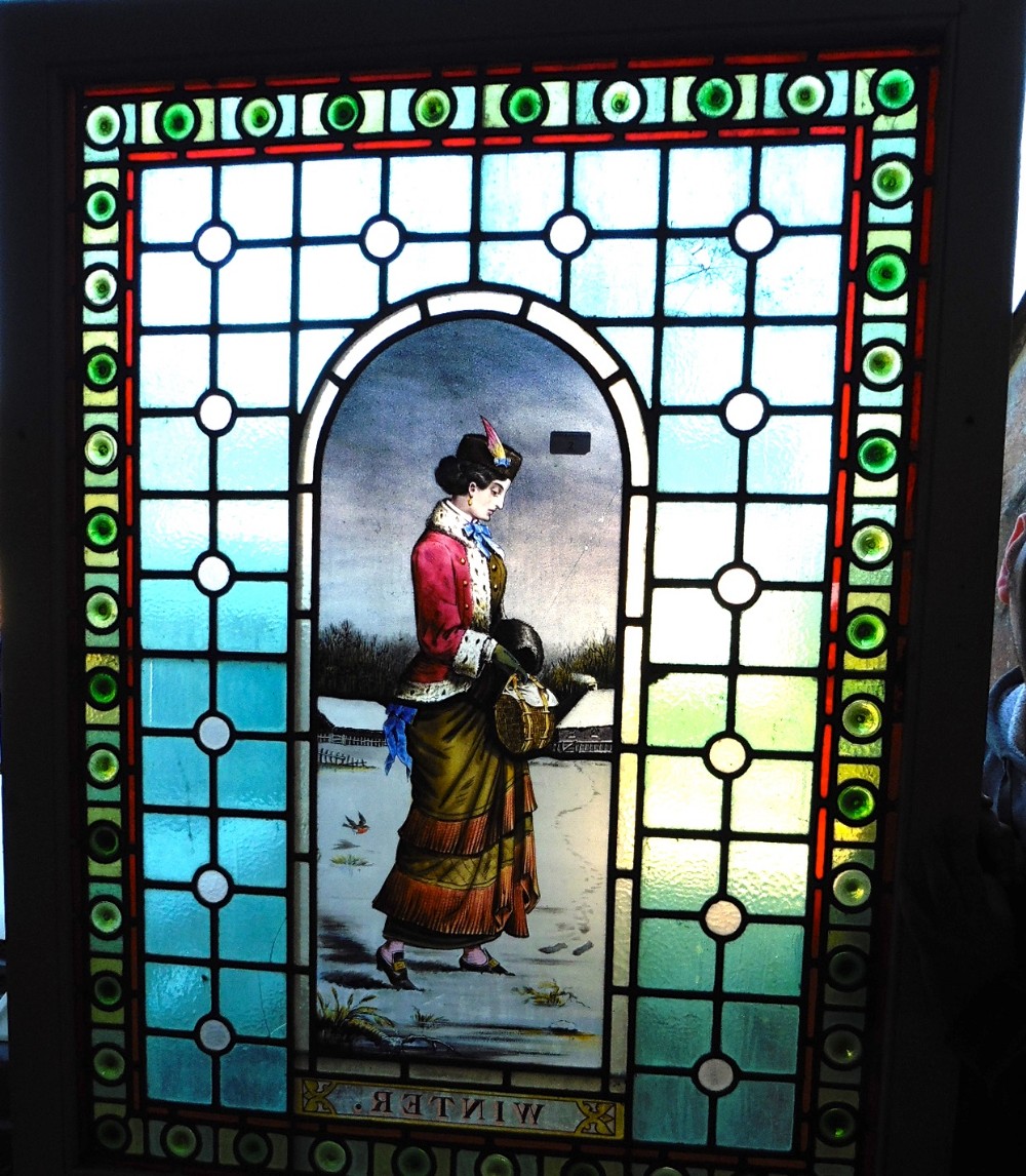 3 Victorian Stained Glass Panel Doors