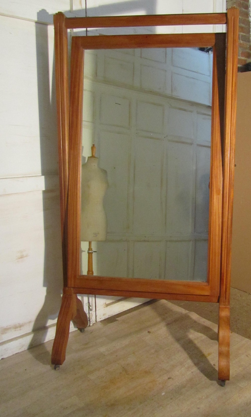 Very Large French Art Deco Coutourier’s Cheval Mirror  