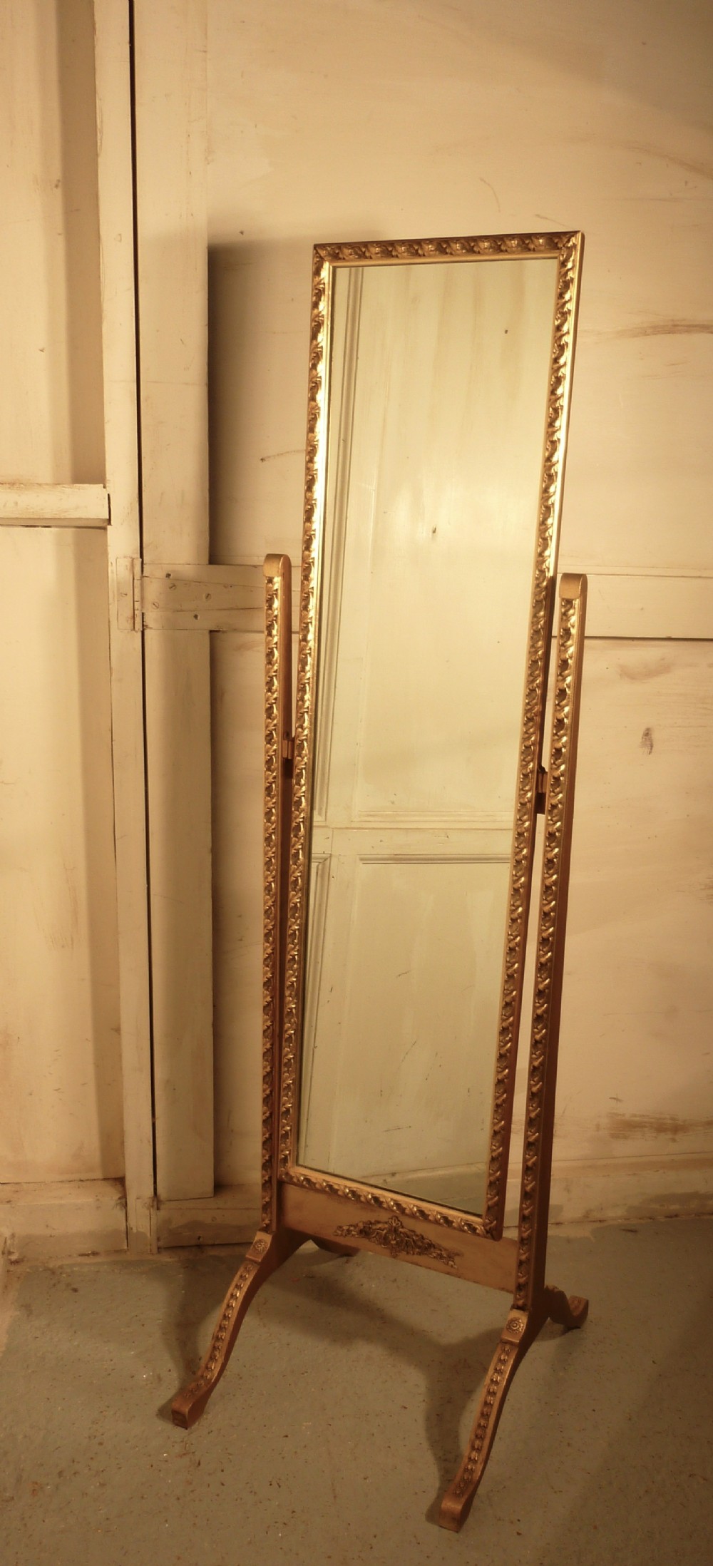 A Superb Rococo Gilt Cheval Dressing Mirror