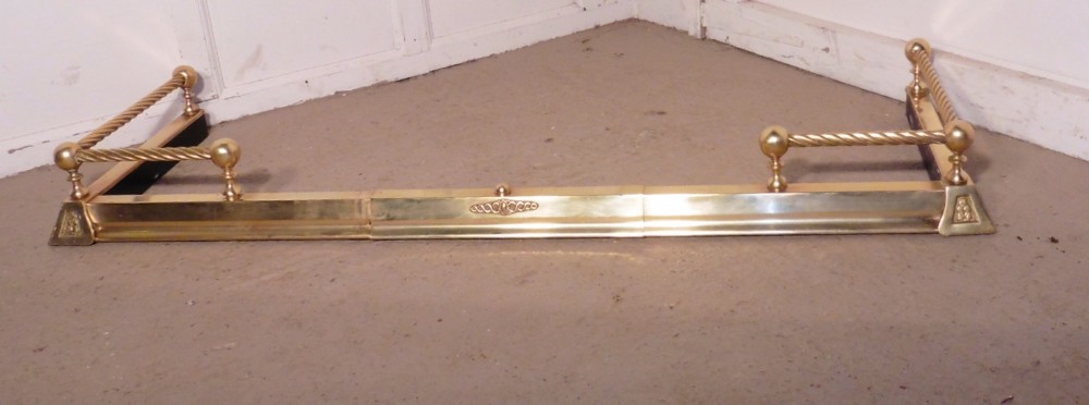 Large Adjustable Victorian Brass Fender 