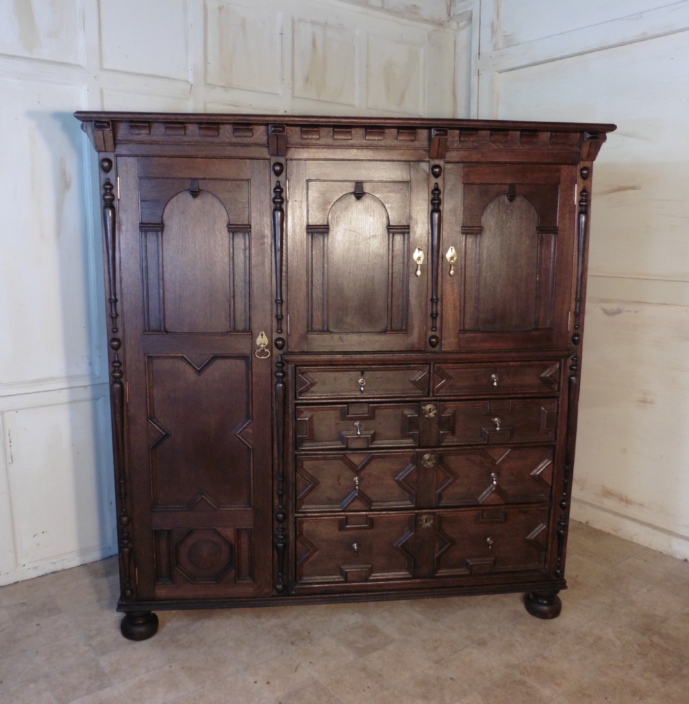 19th Century Oak Compactum, Wardrobe, Chest of Drawers, Hall Cupboard