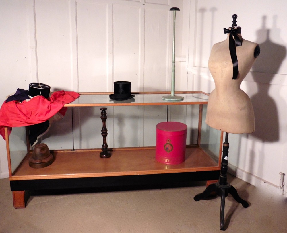 Art Deco Golden Oak Haberdashery Shop Counter, Shop Display