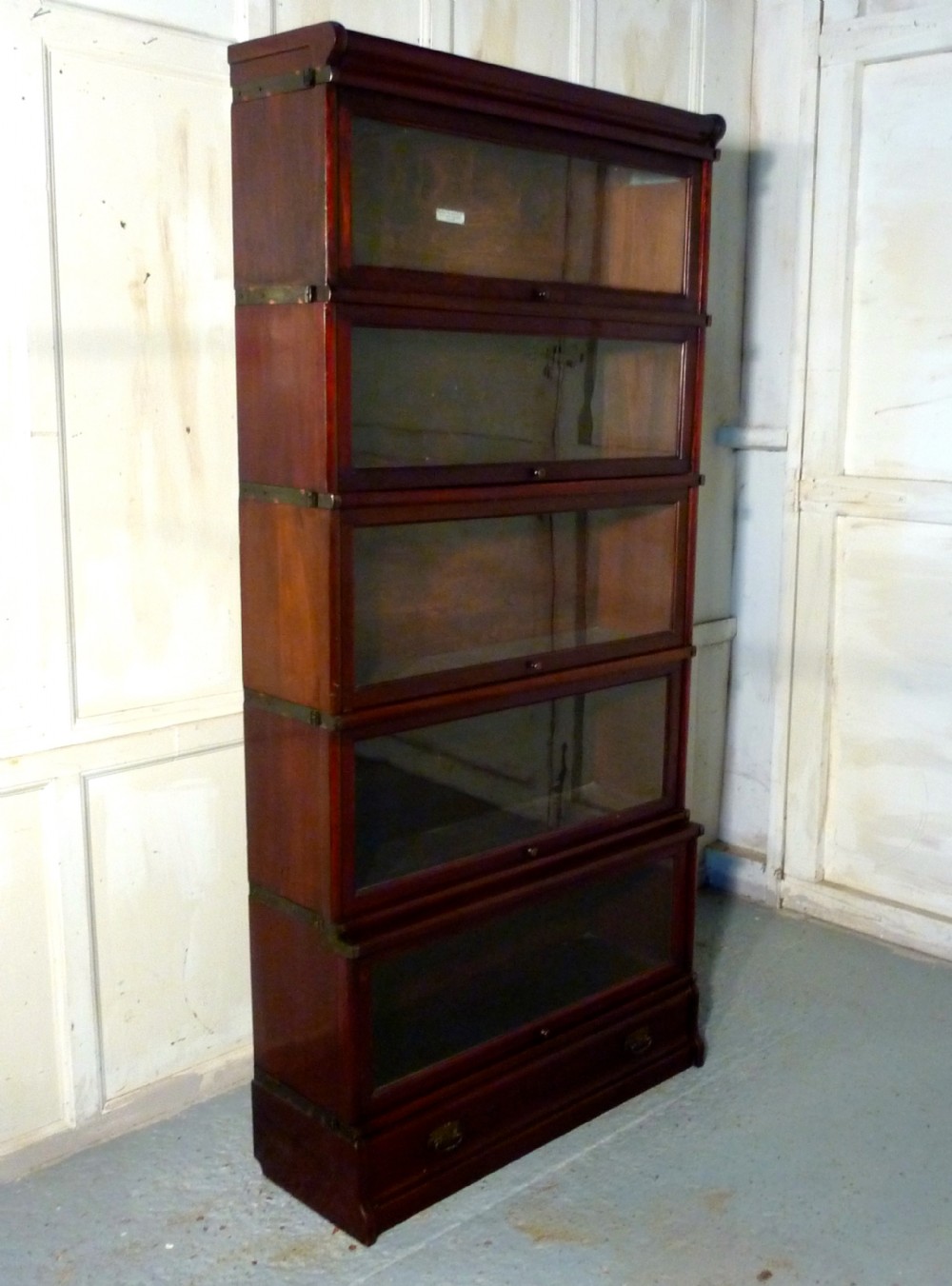 A 5 Stack Mahogany Globe Wernicke Barristers Bookcase or Filing Cabinet
